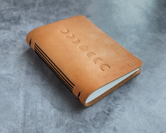 Personalized Leather Journal with Phases of the Moon