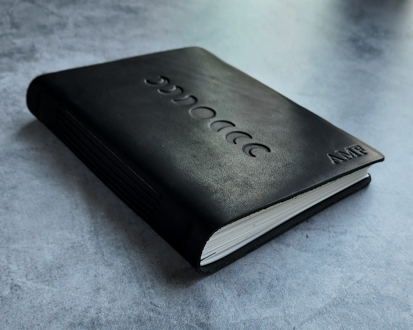 Personalized Leather Journal with Phases of the Moon