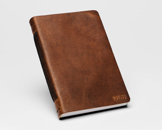 Personalized Leather Notebook / Sketchbook , No strap or closure - Tan Color