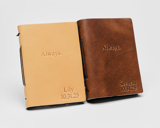 Personalized Leather Vow Books | "Always."