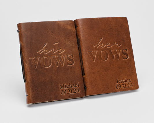 Personalized Leather Vow Books | His & Her vows