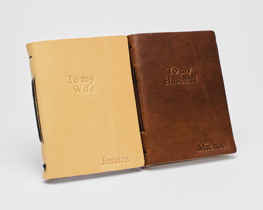 Personalized Leather Vow Books | To my Husband / Wife