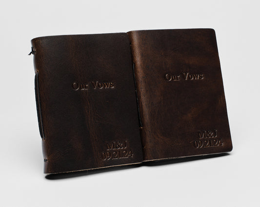 Personalized Leather Vow Books | Our Vows