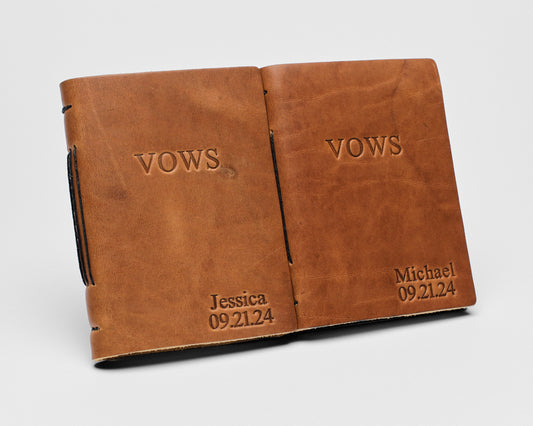 Personalized Leather Vow Books - VOWS