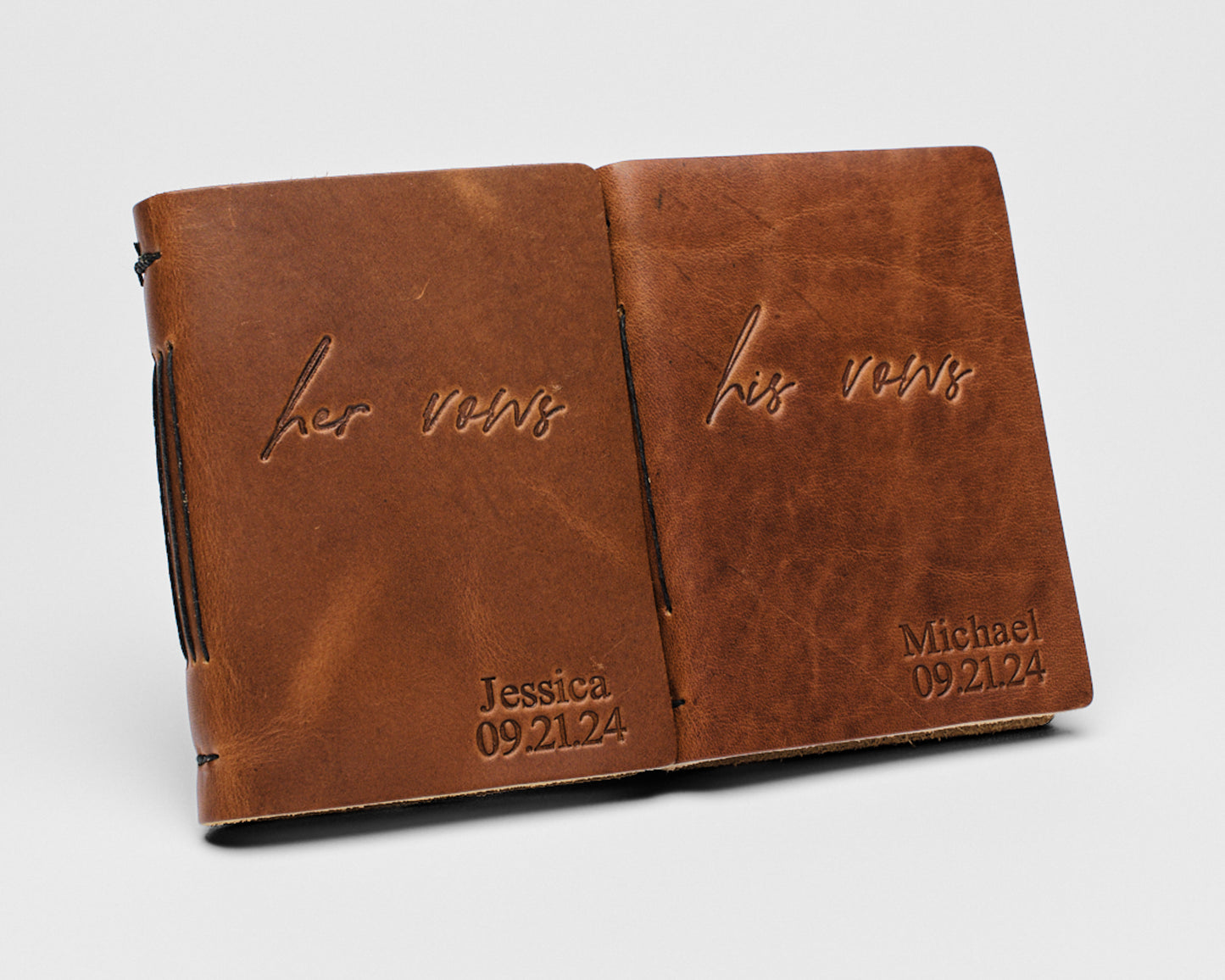 Personalized Leather Vow Books | His & Her vows