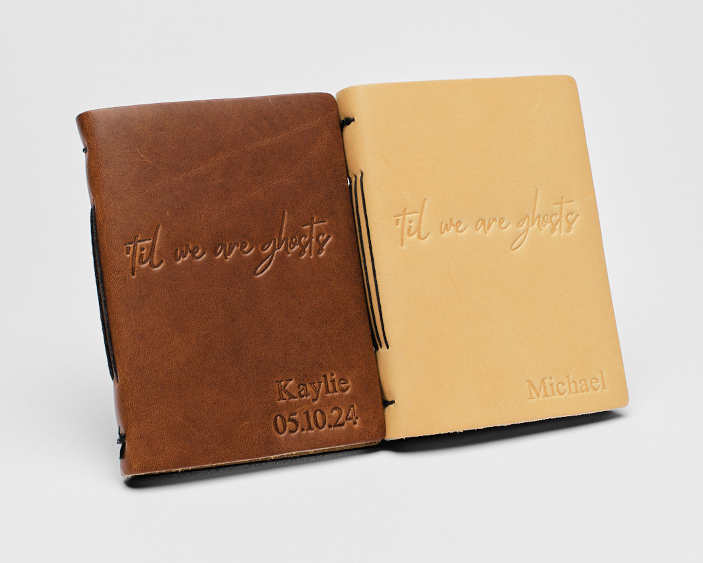 Personalized Leather Vow Books | 'til we are ghosts