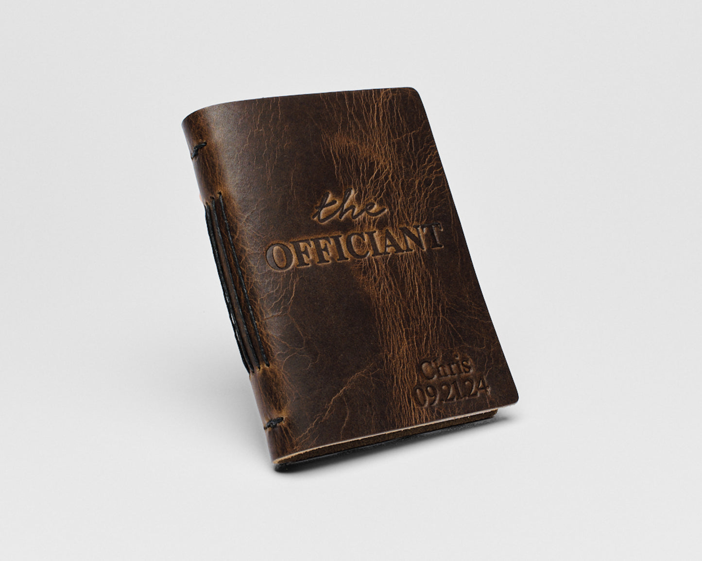 Personalized Leather Vow Books & Officiant Book Set | His & Her Vows