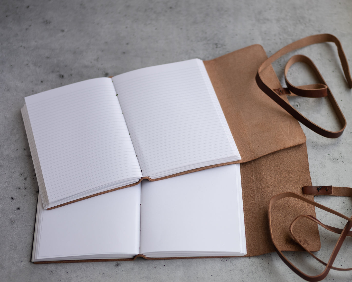 Personalized Leather Journal - Dark Brown with wrap closure