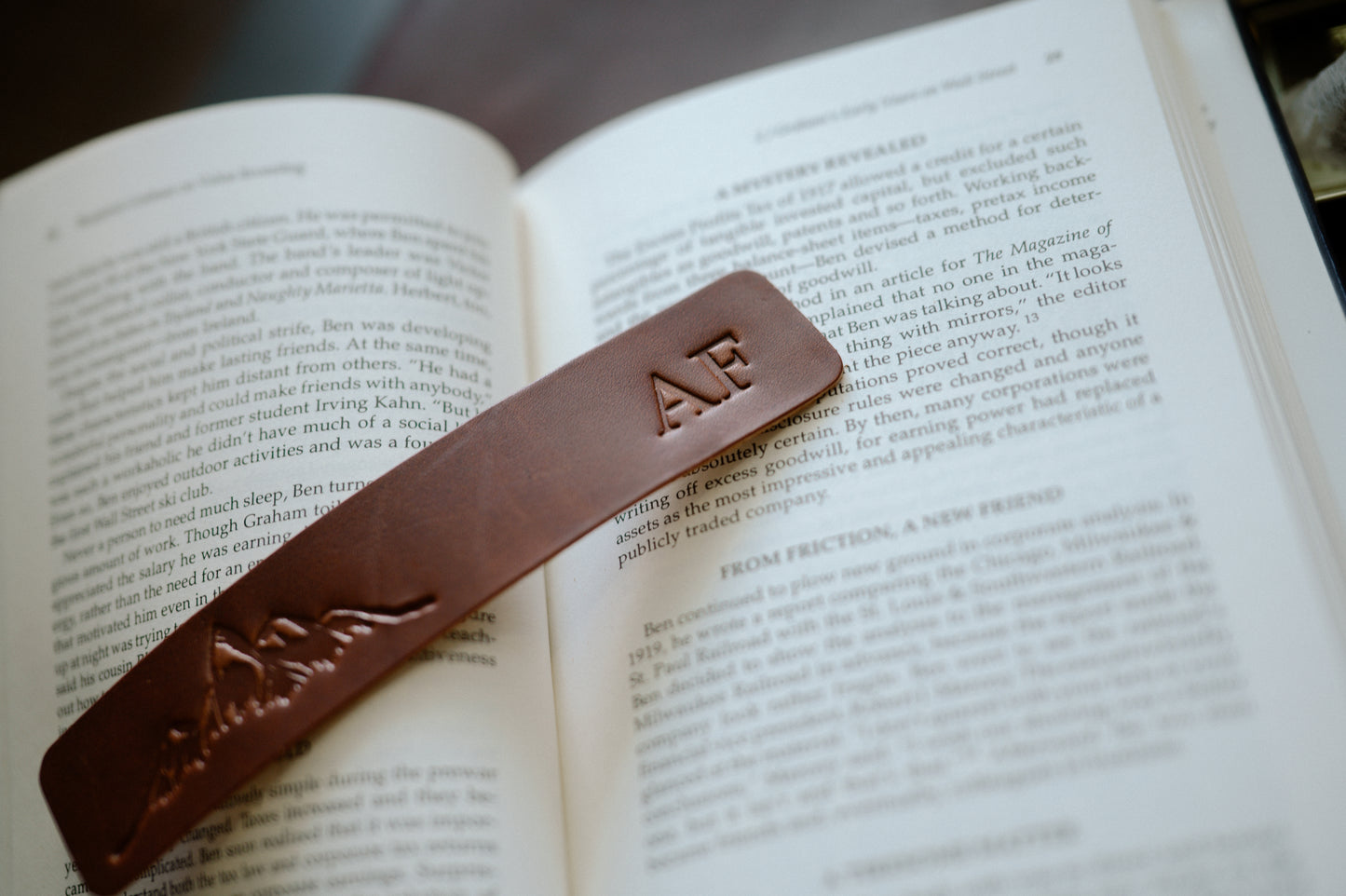 Personalized leather bookmark