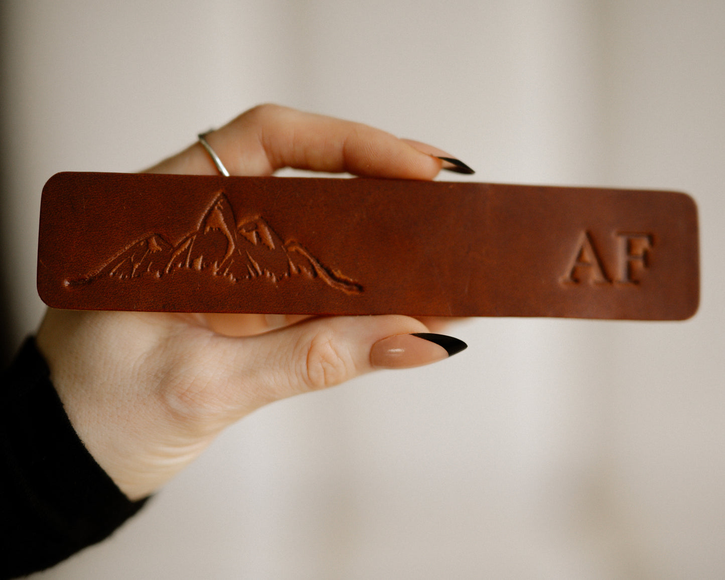 Personalized leather bookmark