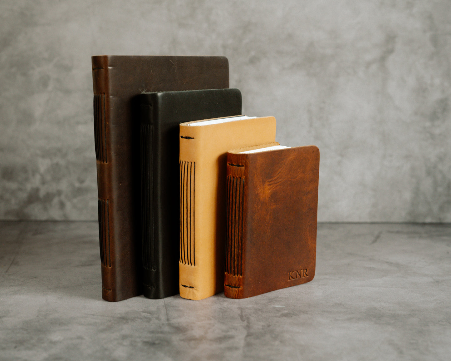 Personalized Leather Journal with Phases of the Moon