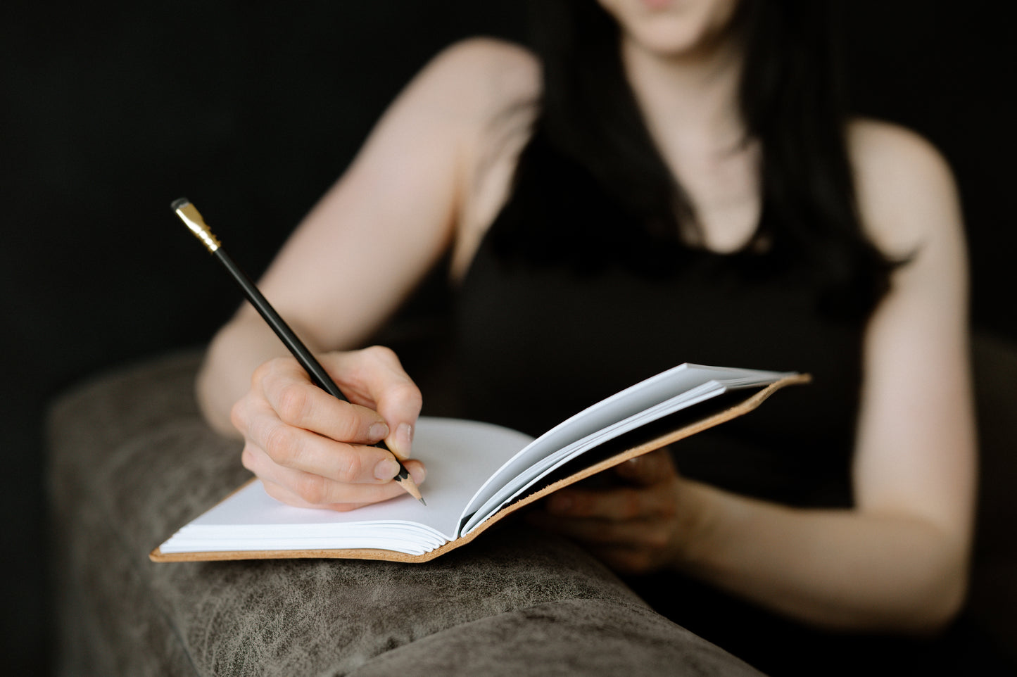 Personalized Leather Journal with Phases of the Moon