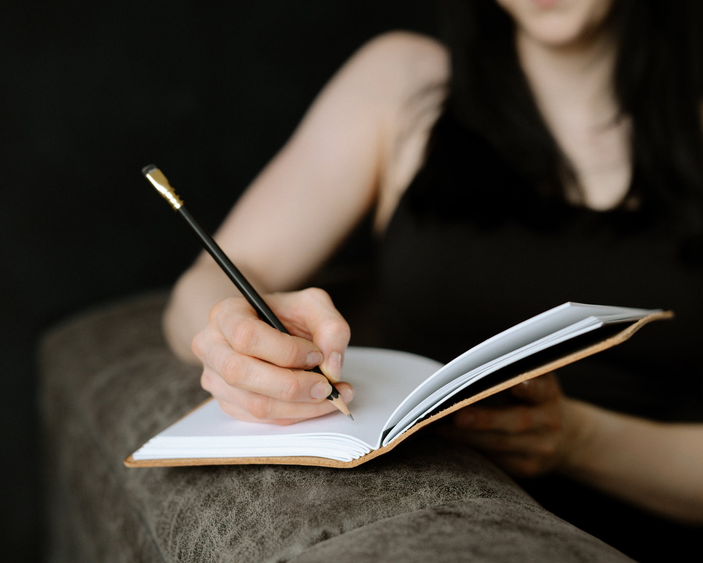 Personalized Leather Journal with Birth Month Flower