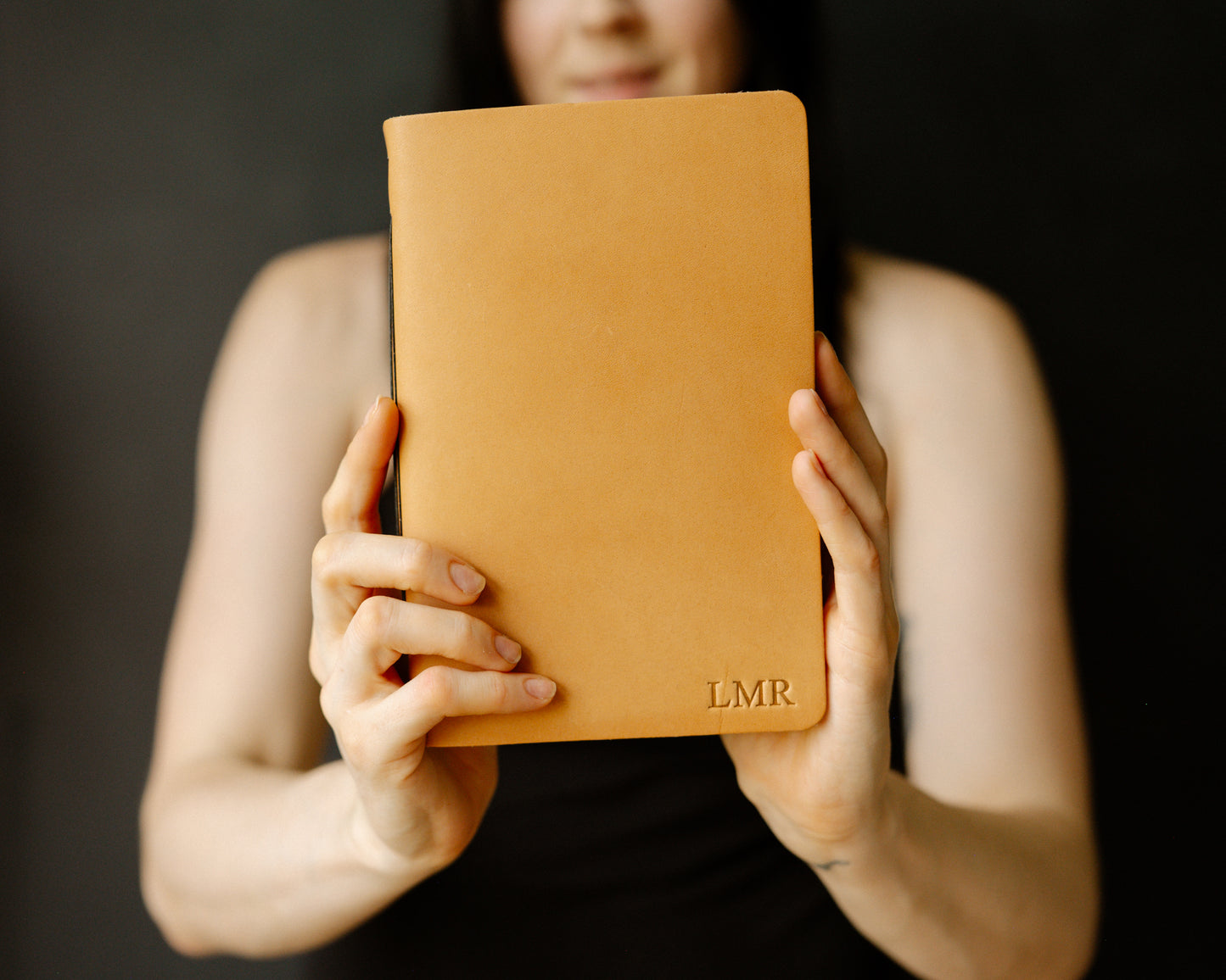 Personalized Leather Journal with Phases of the Moon