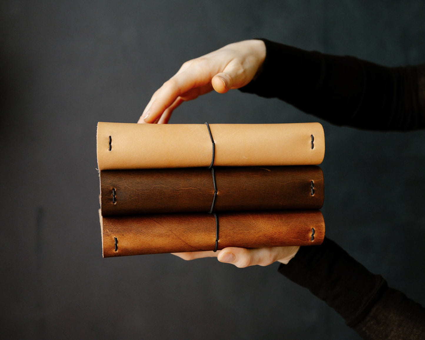 REFILLABLE Leather Notebook / Sketchbook with Elastic Closure