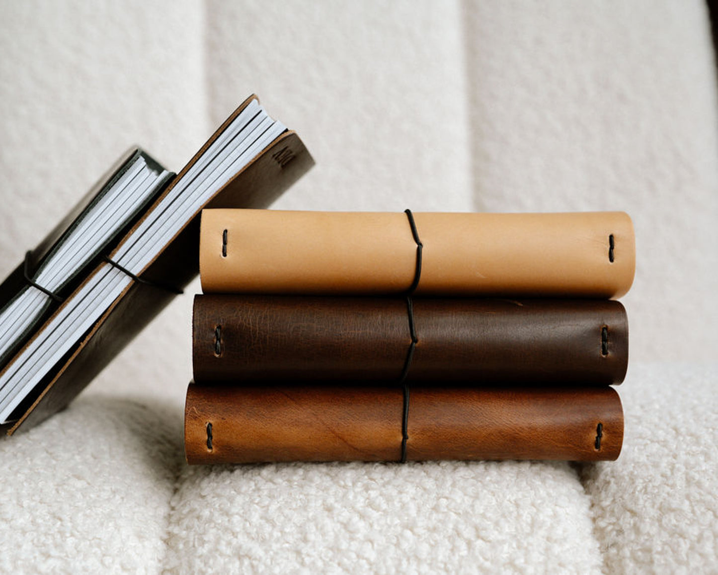 REFILLABLE Leather Notebook / Sketchbook with Elastic Closure