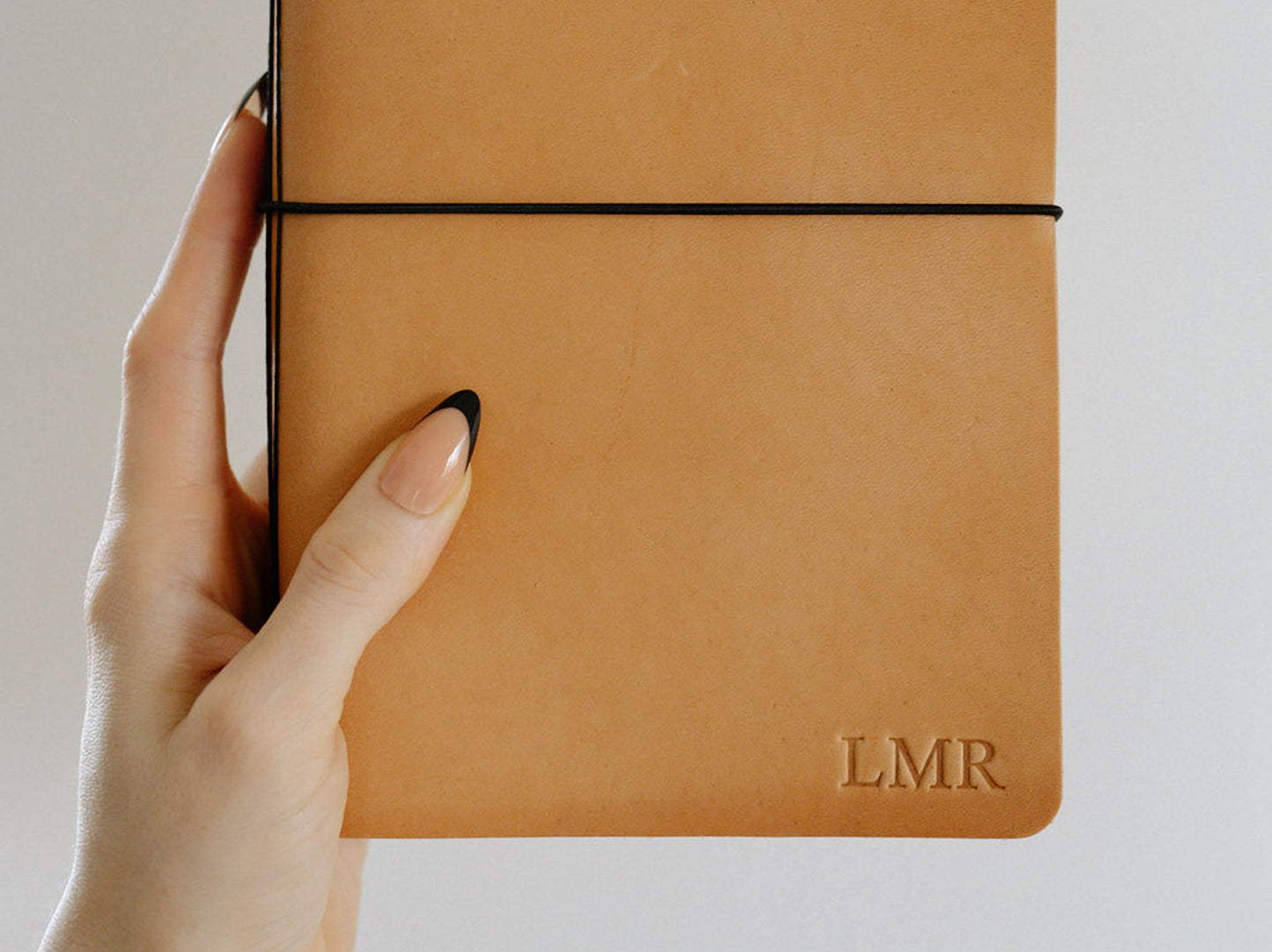 Personalized Leather Notebook with elastic closure | Our Adventures with Mountains