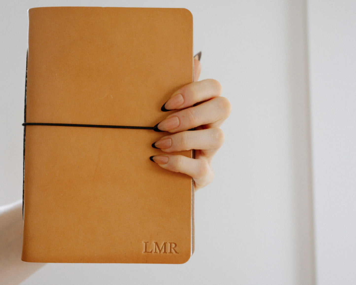 Personalized Leather Notebook with elastic closure | Our Adventures with Mountains