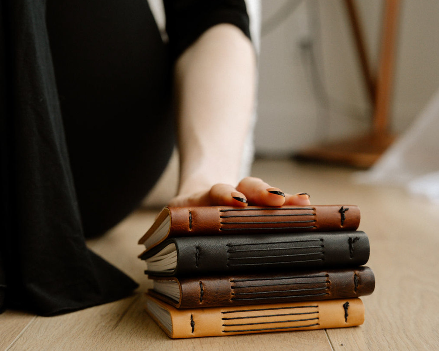 Personalized Leather Pocket Notebook  3.5x5" (Tan Color)