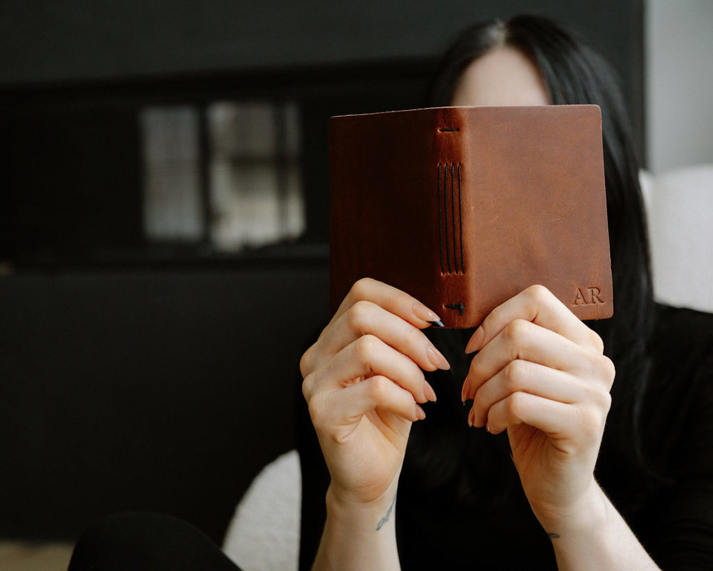 Personalized Leather Pocket Notebook  3.5x5" (Tan Color)