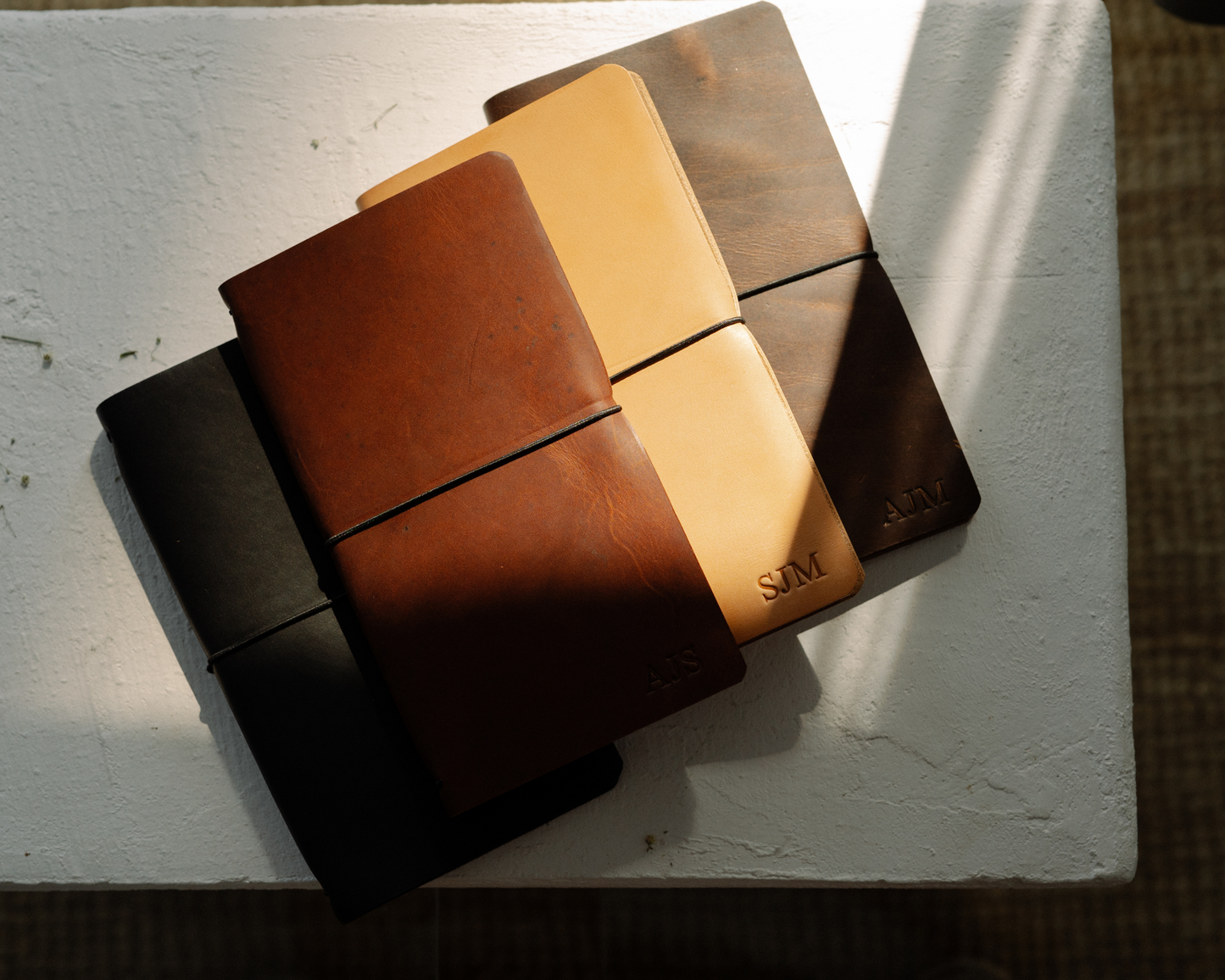 REFILLABLE Leather Notebook / Sketchbook with Elastic Closure