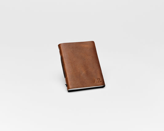 Personalized Leather Pocket Notebook  3.5x5" (Tan Color)