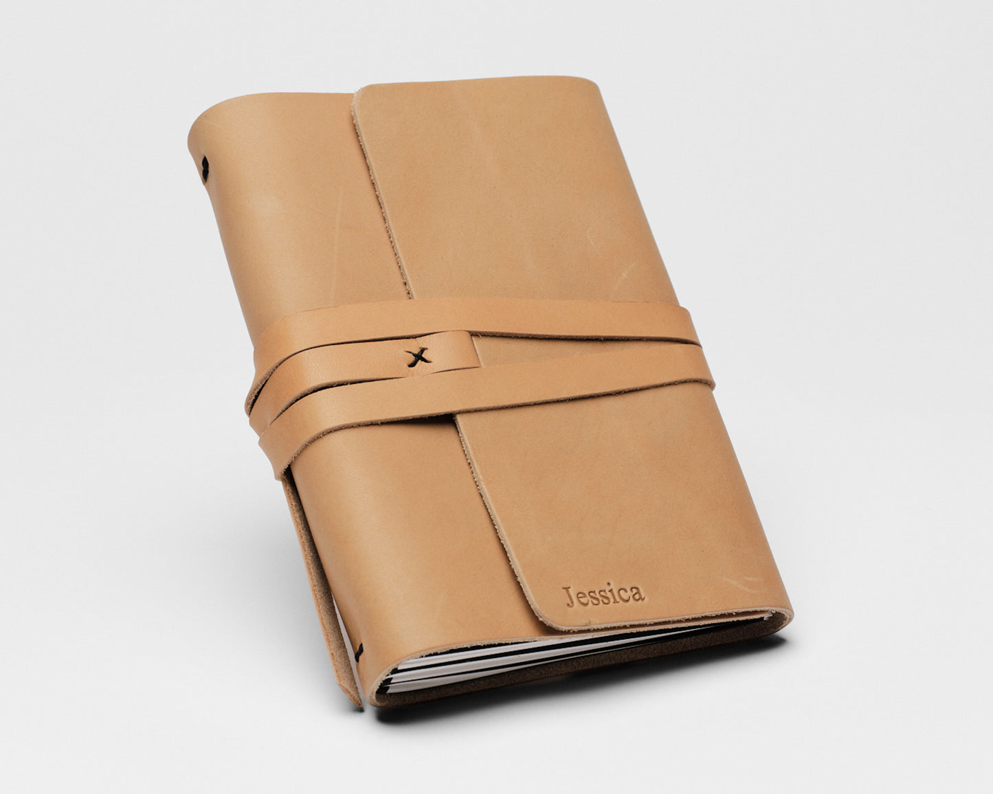 REFILLABLE PERSONALIZED LEATHER JOURNAL - Tan