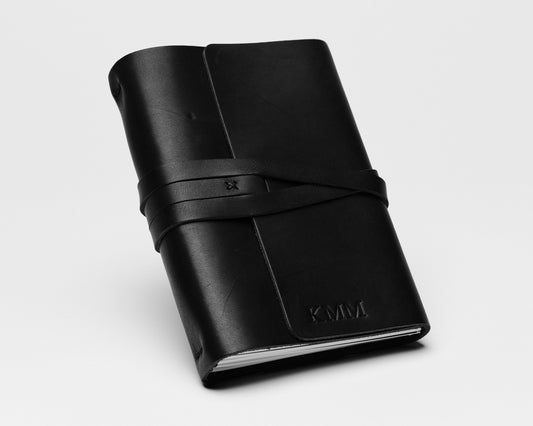 REFILLABLE PERSONALIZED LEATHER JOURNAL -  Black