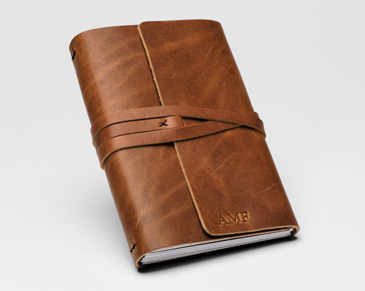 REFILLABLE PERSONALIZED LEATHER JOURNAL - Tan