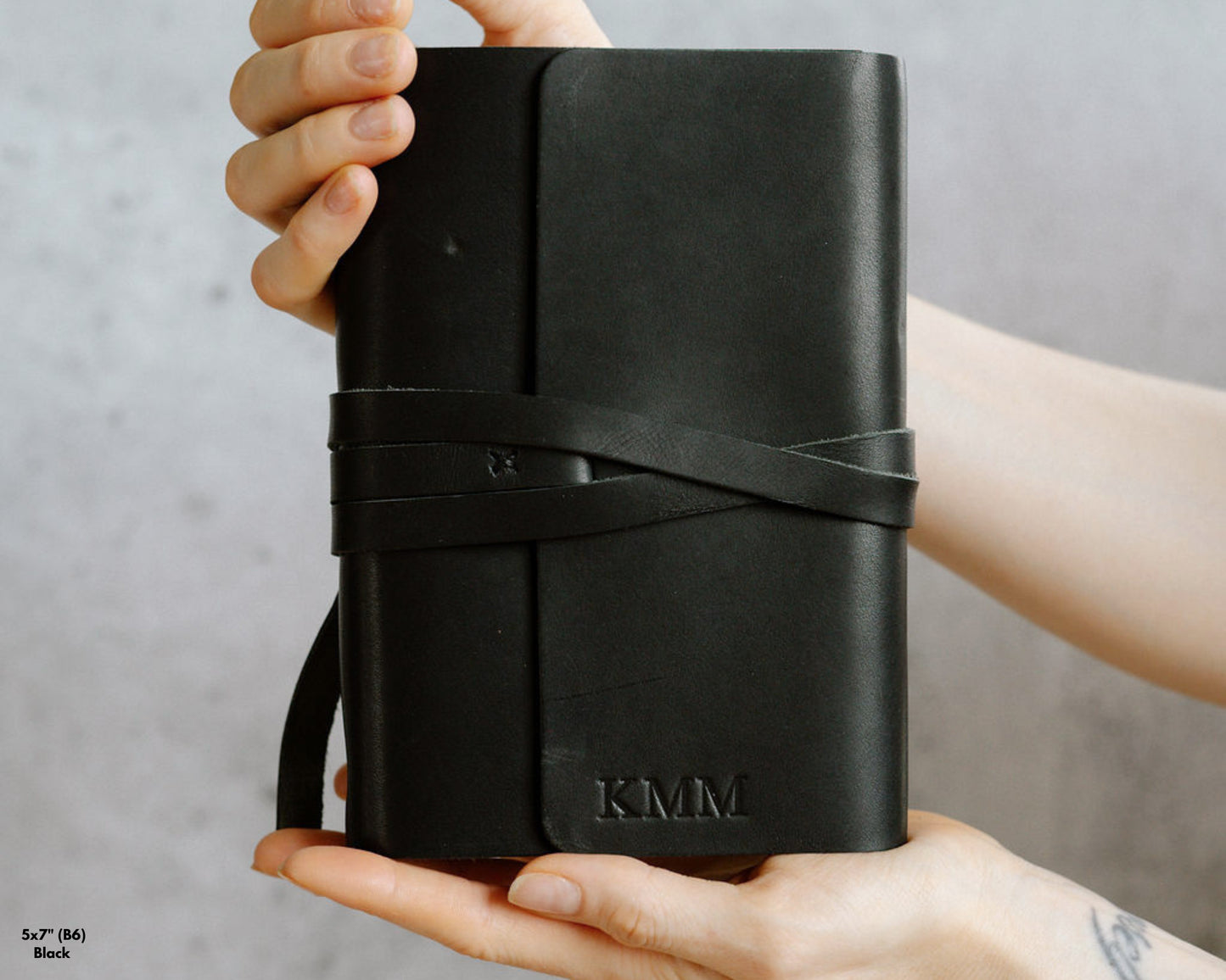 BLACK PERSONALIZED LEATHER JOURNAL (10x14" B4)