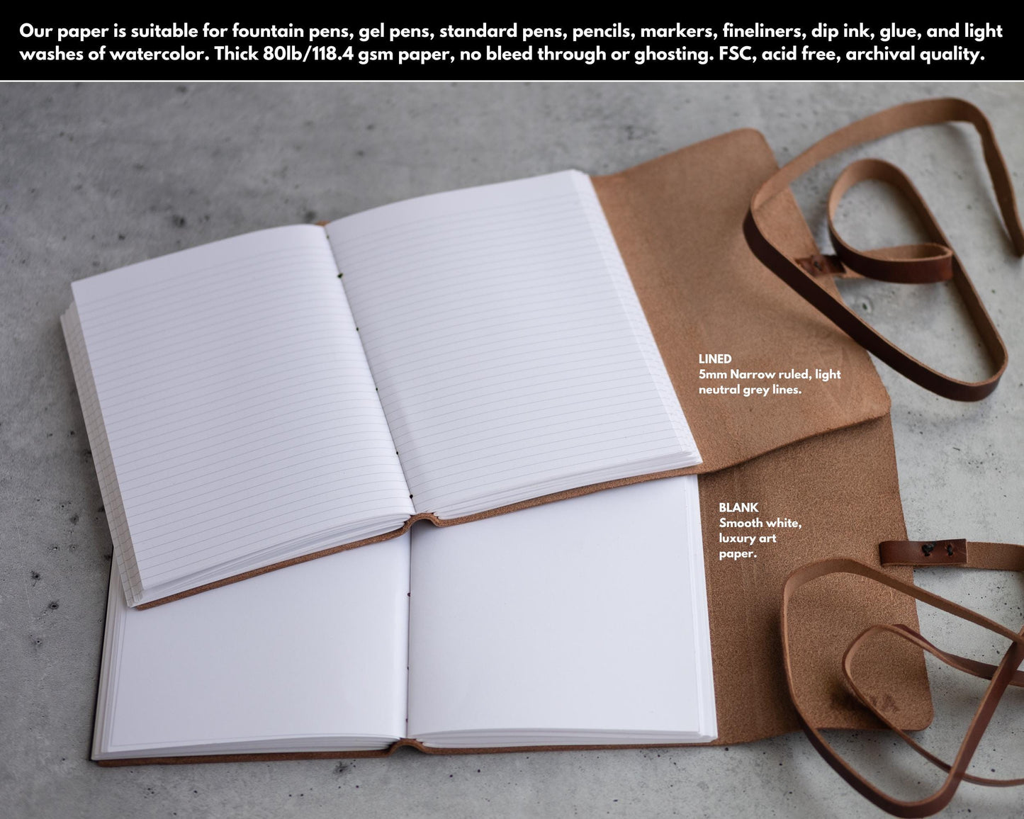 Personalized Leather Journal - Choose 1000 pages or 500 pages