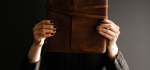 Personalized Luxury Handbound Leather Journals & Vow Books