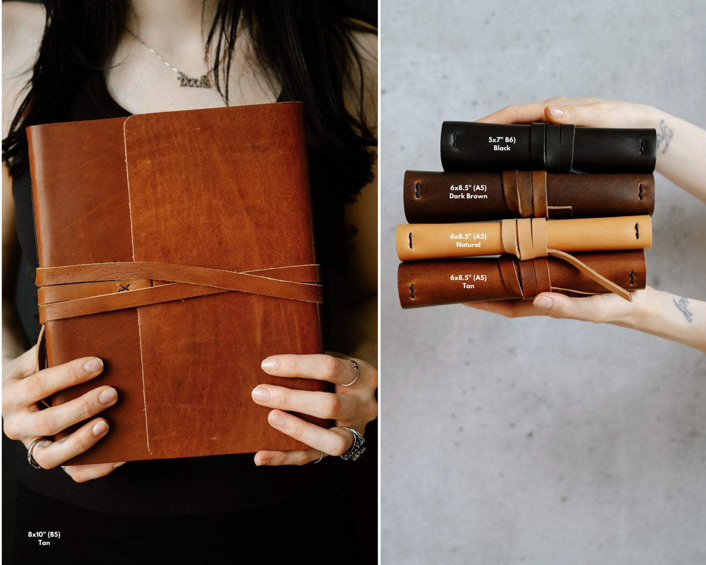 REFILLABLE PERSONALIZED LEATHER JOURNAL - Tan