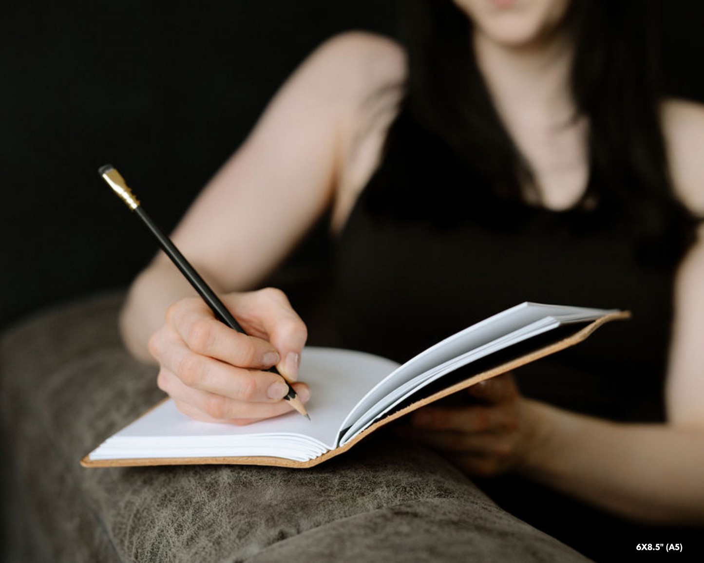 Personalized Leather Journal with Phases of the Moon