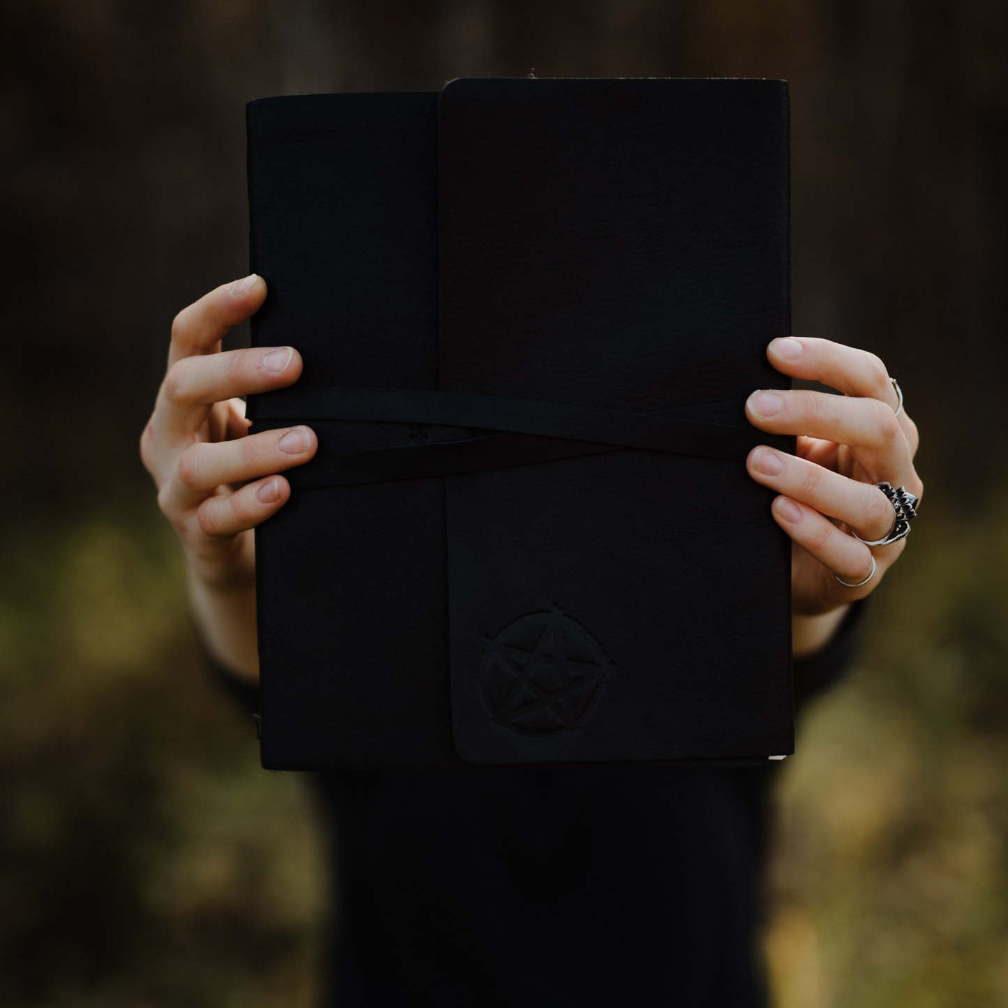 BLACK PENTAGRAM LEATHER JOURNAL