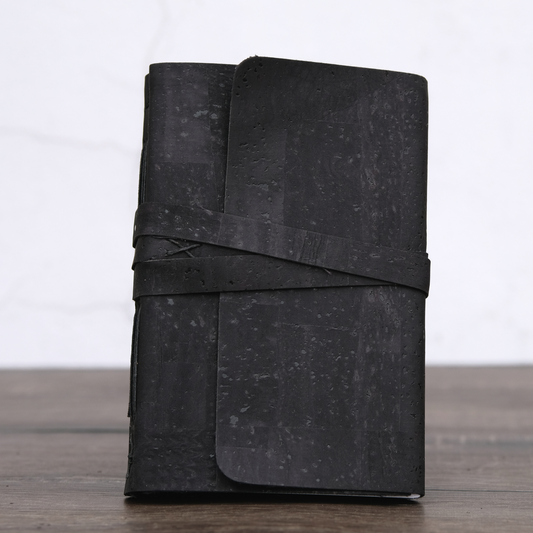 BLACK CORK FABRIC JOURNAL (VEGAN)