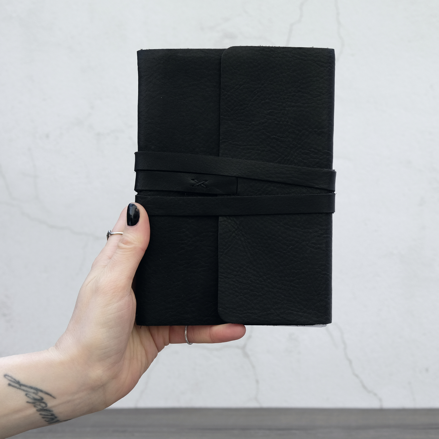 A5 BLACK PERSONALIZED LEATHER JOURNAL