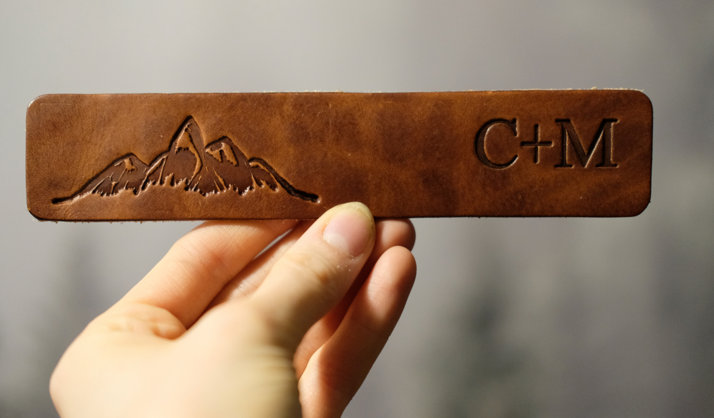 Personalized leather bookmark